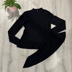 Leith Black Asymmetrical Women's Blouse